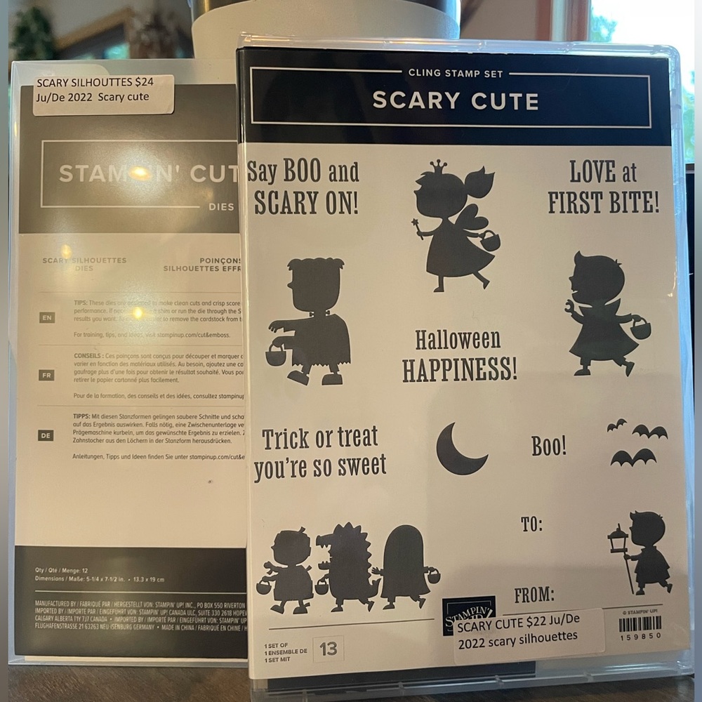 SOLD Stampin Up Stamp and Die Set - Scary Cute with Scary Silhouettes Dies